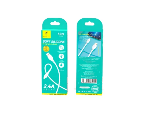 Кабель SkyDolphin S22L Soft Silicone USB - Lightning 1м, White (USB-000599)